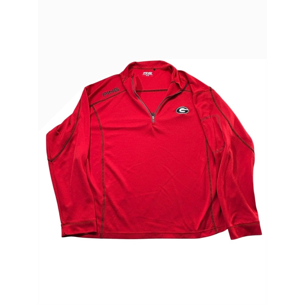 PING UGA Georgia Bulldogs 1/4 Zip Pullover Mens XL Red Golf Performance